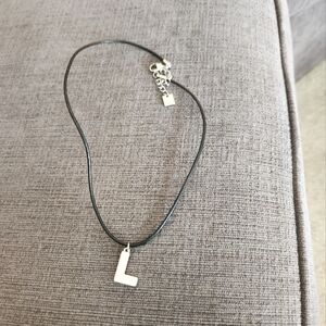 Black Silver  "L" ckoker necklace